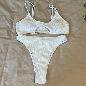 White bathing suit size small top and bottom